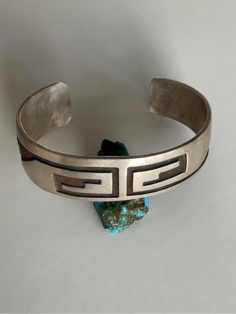 Native American Style Silver Cuff Bracelet.